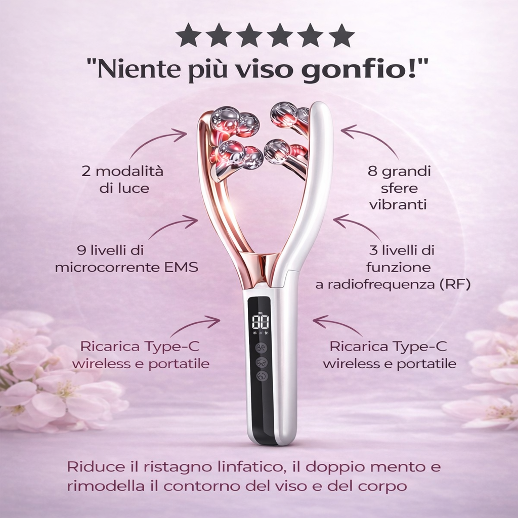 Dispositivo Rimodellante Viso con Stimolazione EMS